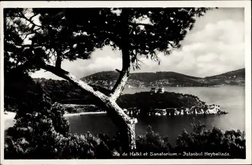 Ak Heybeliada Chalki Halki Prinzeninseln Adalar Türkei, Panorama, Sanatorium