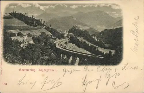Ak Semmering in Niederösterreich, Jägergraben