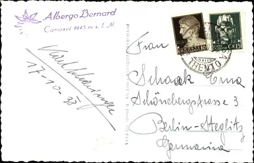 Ak Canazei Kanzenei Südtirol, Albergo Bernard, Winter