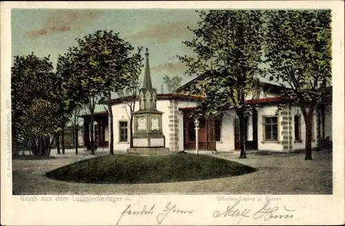 Ak Lockstedt in Holstein, Lockstedter Lager, Officiers Casino, Garten