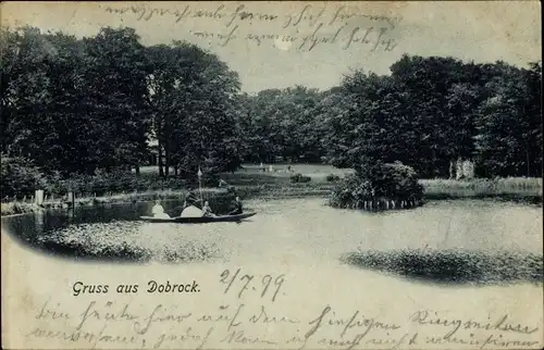 Mondschein Ak Dobrock Wingst in Niedersachsen, Seepartie, Ruderboot