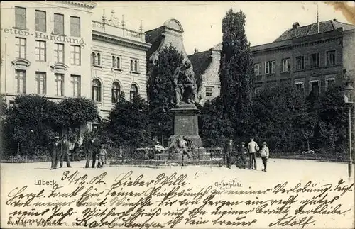 Ak Hansestadt Lübeck, Geibelplatz