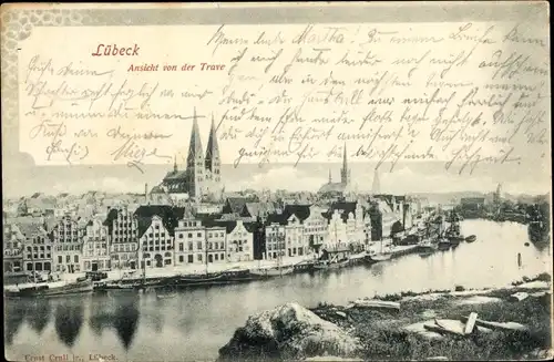 Ak Hansestadt Lübeck, Ansicht von der Trave