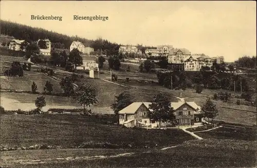 Ak Karpacz Górny Brückenberg Krummhübel Riesengebirge Schlesien, Teilansicht