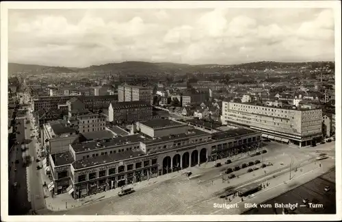 Ak Stuttgart am Neckar, Panorama vom Bahnhofturm