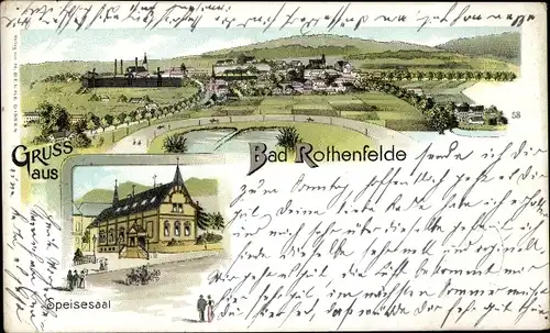 Litho Bad Rothenfelde am Teutoburger Wald, Totalansicht, Speisesaal