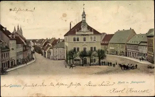 Ak Geithain in Sachsen, Markt, Amtsgericht