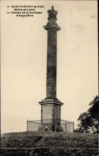 Ak Saint Florent le Vieil Maine et Loire, Die Säule der Herzogin von Angoulême