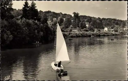 Ak L'Isle Adam Val d'Oise, Ufer der Oise und der Coteaux de Parmain