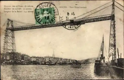 Ak Rouen Seine-Maritime, Schwebefähre