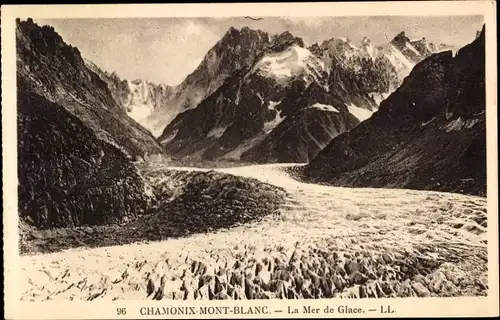 Ak Chamonix Mont Blanc Haute Savoie, Mer de Glace