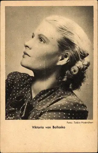 Ak Schauspielerin Viktoria von Ballasko, Portrait, Tobis Film