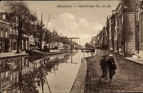 Ak Maassluis Südholland, Noordvliet Nz. und Zz.