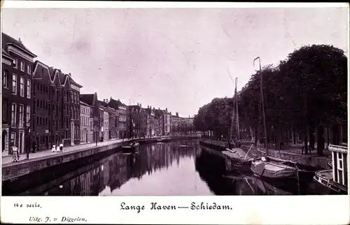 Ak Schiedam Südholland Niederlande, Lange Haven