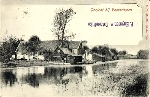 Ak Voorschoten Südholland, Fluss, Wohnhaus