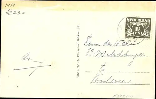 Ak Bakkum Nordholland Niederlande, N. H. Beatrix-klok