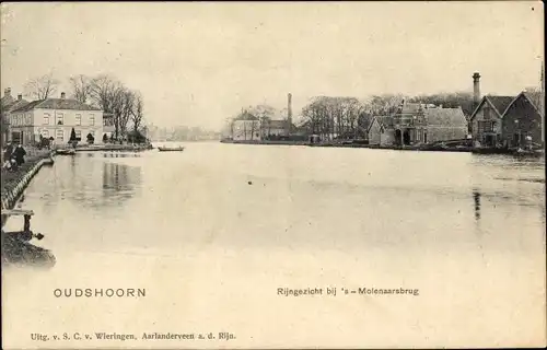 Ak Oudshoorn Südholland Niederlande, Blick auf den Rhein in der Nähe von 's Molenaarsbrug