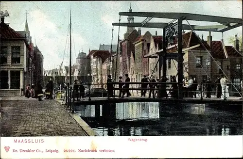 Ak Maassluis Südholland, Wagenbrug