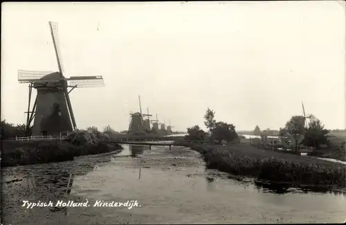 Ak Kinderdijk Molenwaard Südholland Niederlande, Windmühle