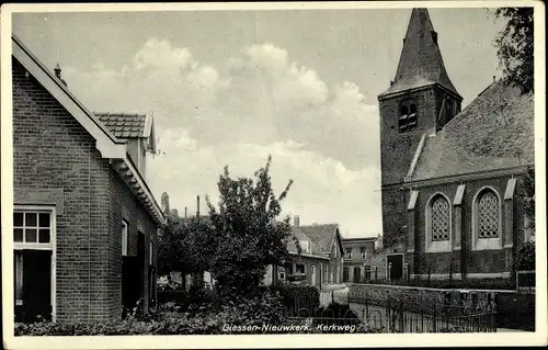 Ak Giessen Nieuwkerk Südholland Niederlande, Kerkweg