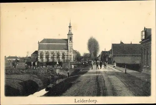 Ak Leiderdorp Südholland, Straßenpartie