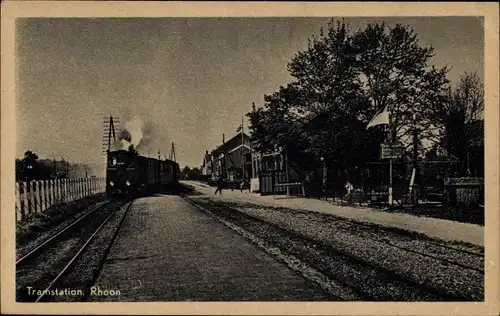 Ak Roon Rhoon Südholland, Straßenbahnhaltestelle