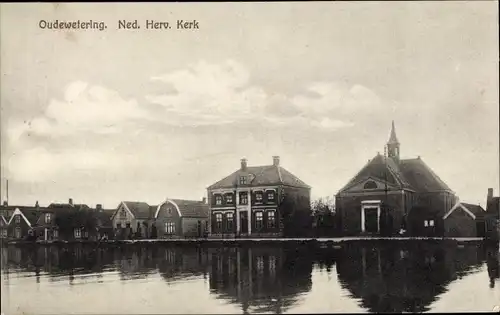 Ak Oude Wetering Südholland, Niederlande. Rev. Kirche