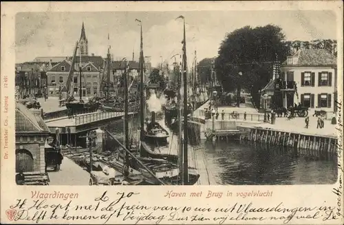 Ak Vlaardingen Südholland, Hafen, Brücke