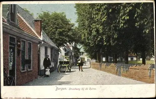 Ak Bergen Nordholland Niederlande, Straatweg bij de Ruine