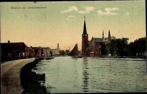 Ak Leidschendam Südholland, Ortspartie, Kirche