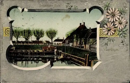 Passepartout Ak Vlaardingen Südholland, Delflandsche Sluis