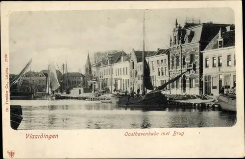 Ak Vlaardingen Südholland, Oosthavenkade met Brug