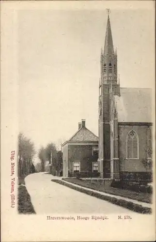 Ak Hazerswoude Village Südholland, Hooge Rijndijk, Kirche