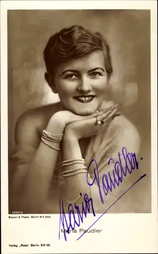 Ak Schauspielerin Maria Paudler, Portrait, Autogramm