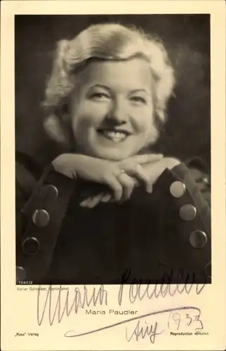 Ak Schauspielerin Maria Paudler, Portrait, Autogramm