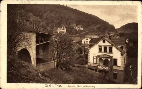 Ak Suhl in Thüringen, Viadukt, Domberg