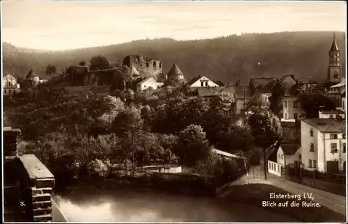 Ak Elsterberg an der Weißen Elster Vogtland, Blick auf die Ruine