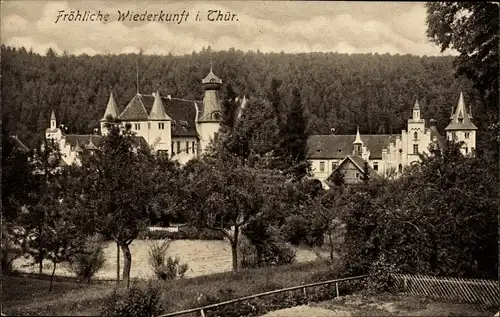 Ak Trockenborn Wolfersdorf in Thüringen, Jagdschloss Fröhliche Wiederkunft