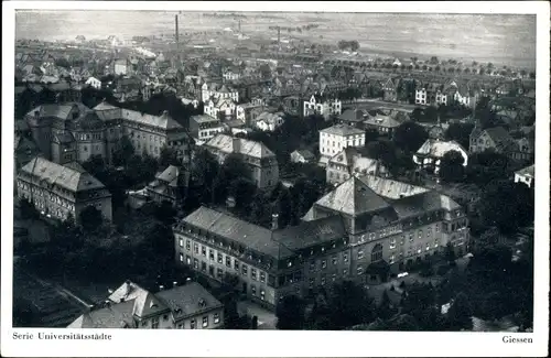 Ak Gießen an der Lahn Hessen, Gesamtansicht, Fliegeraufnahme