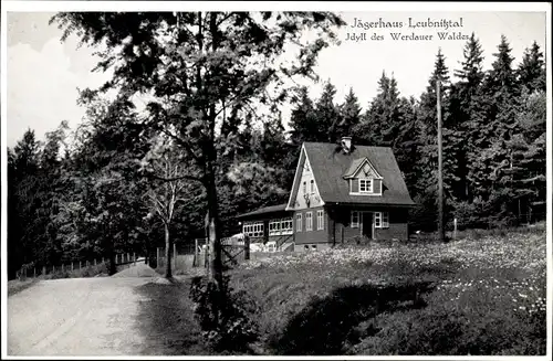 Ak Werdau in Sachsen, Jägerhaus Leubnitztal im Werdauer Wald, Waldcafé, Inh. Kurt Pösger