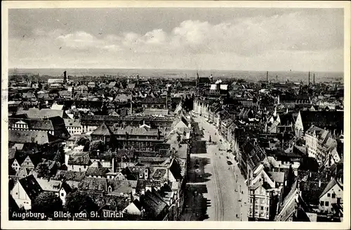 Ak Augsburg in Schwaben, Gesamtansicht von St. Ulrich aus