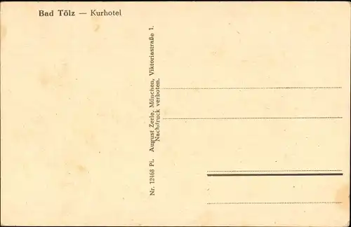 Ak Bad Tölz in Oberbayern, Kurhotel