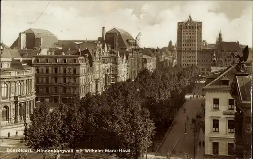 Ak Düsseldorf am Rhein, Hindenburgwall, Wilhelm-Marx-Haus