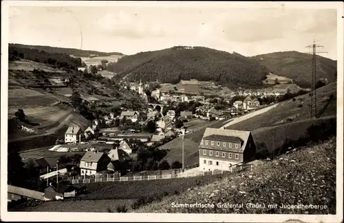 Ak Gräfenthal Thüringen, Stadtansicht mit Jugendherberge