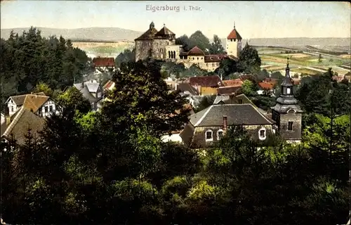 Ak Elgersburg Thüringen, Blick auf den Ort, Burg