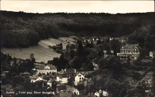 Ak Ruhla Thüringen, Hotel Bellevue, Panorama