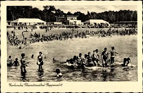 Ak Karlsruhe in Baden, Rheinstrandbad Rappenwört