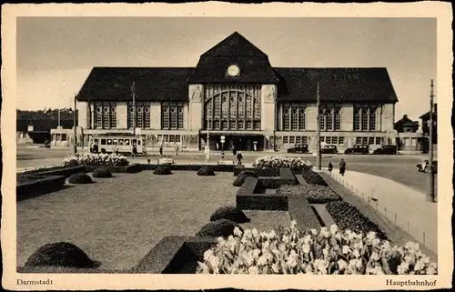 Ak Darmstadt in Hessen, Hauptbahnhof