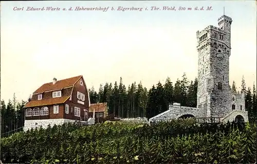 Ak Elgersburg in Thüringen, Carl Eduard Warte, Hohewartskopf, Aussichtsturm