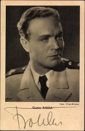 Ak Schauspieler Gustav Fröhlich, Portrait in Uniform